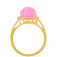 Goldplattierter Silberring mit äthiopischem neon pink Opal und weißem Topas