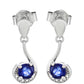 Silberohrringe mit blauem Saphir und weißem Topas