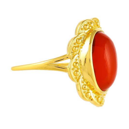 Goldplattierter Silberring mit Karneol