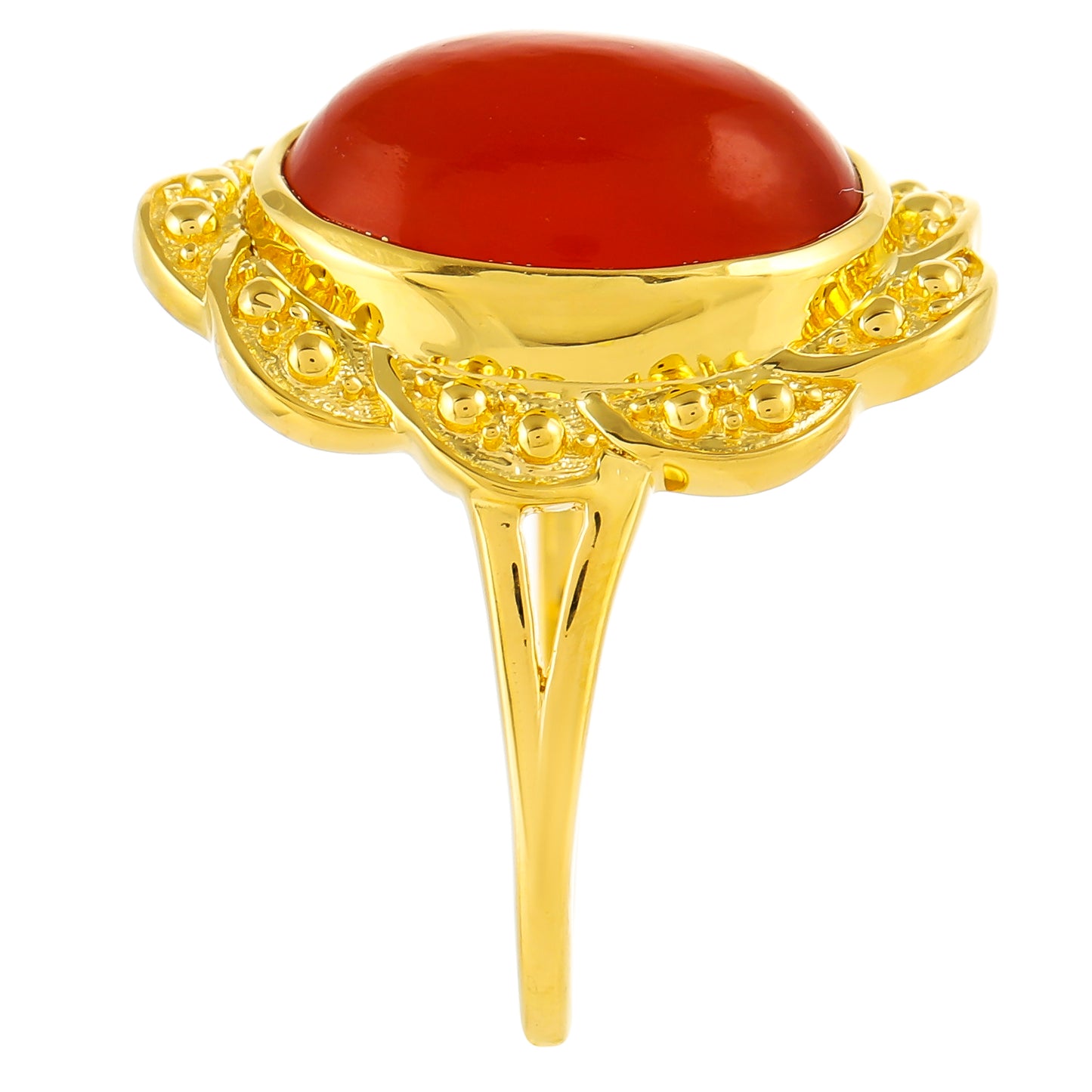 Goldplattierter Silberring mit Karneol