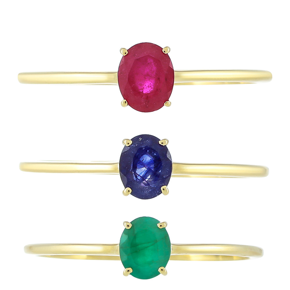 schmuckgarnitur aus Gold mit Thai Rubin und brasilianischem Smaragd