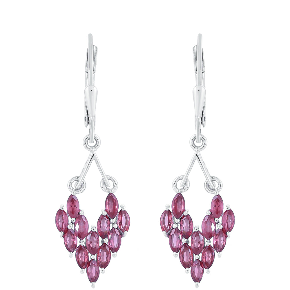 Silberohrringe mit Rhodolith Granat 1 