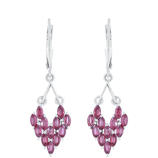 Silberohrringe mit Rhodolith Granat