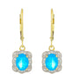 Goldohrringe mit äthiopischem Blauopal und natürlichem Zirkon