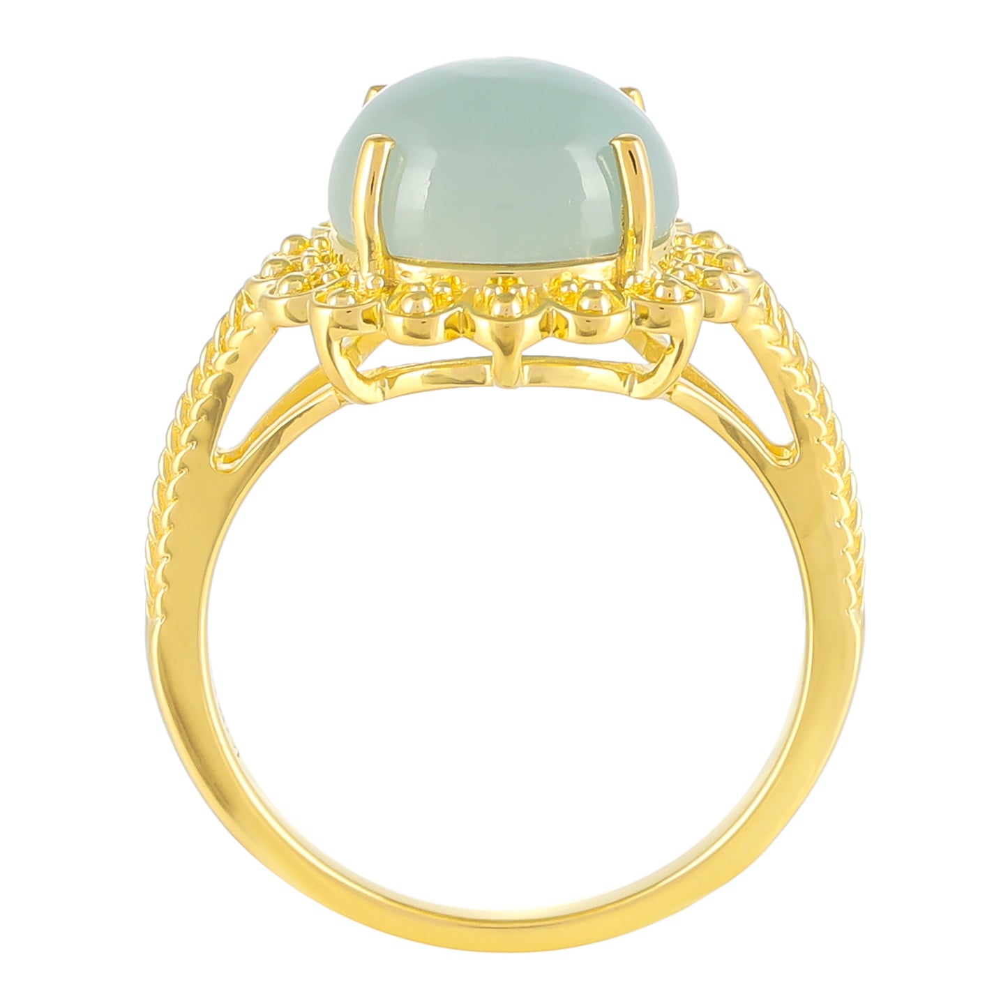 Goldplattierter Silberring mit Aquamarin