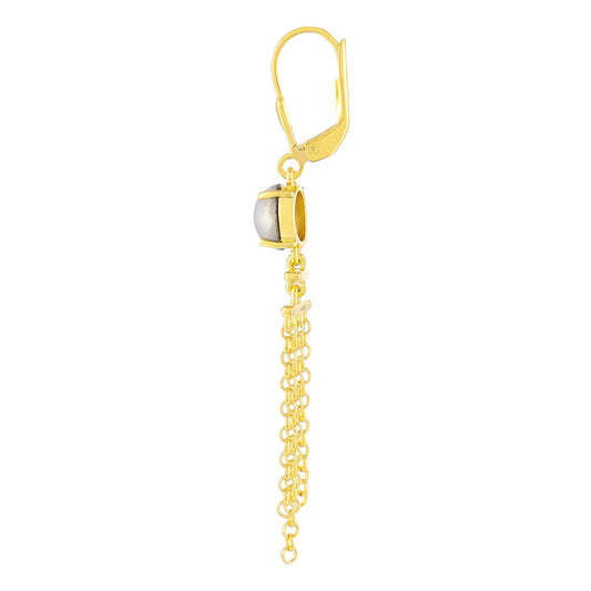 Goldplattierte Silberohrringe mit lila Mondstein
