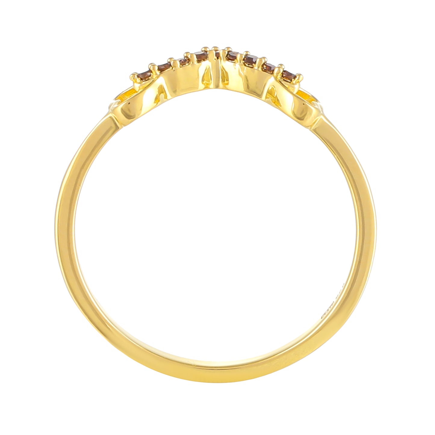 Goldplattierter Silberring mit rotem Diamant