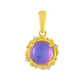 Goldplattierter Silberanhänger mit lila Mondstein und weißem Topas