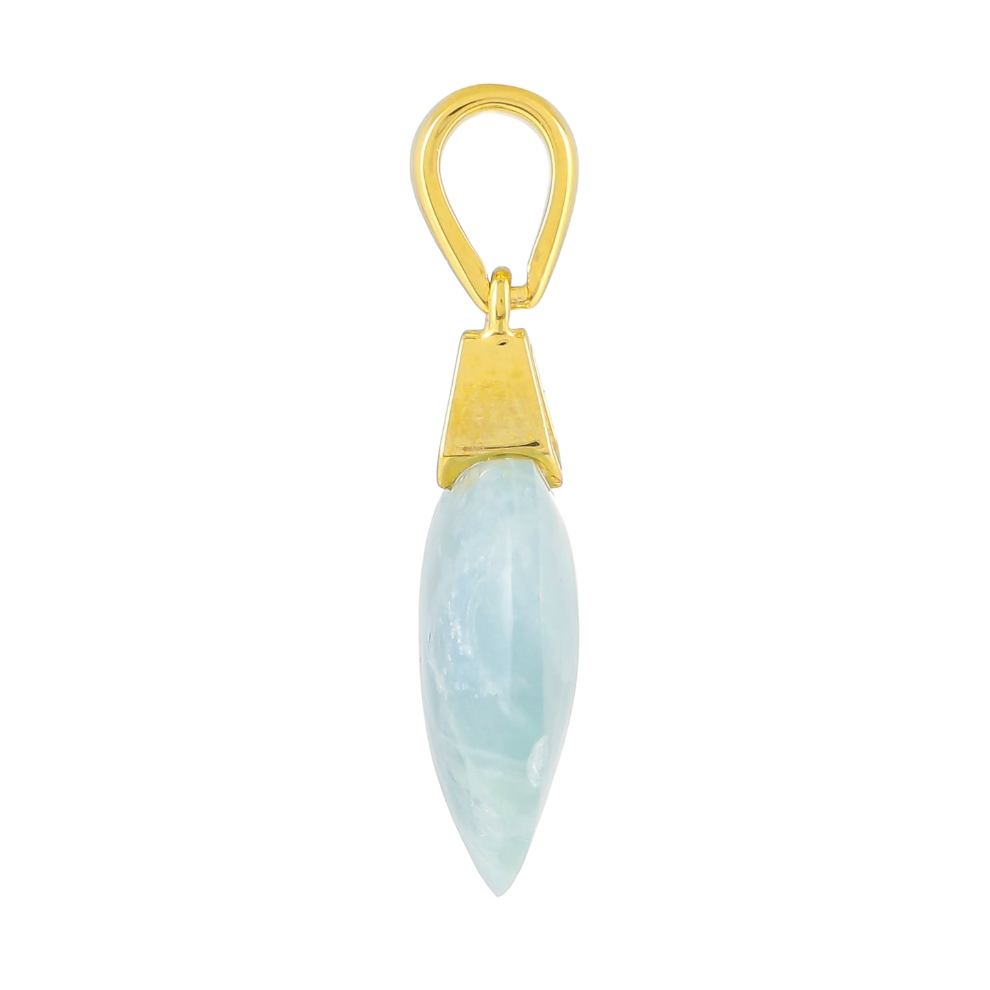 Goldplattierter Silberanhänger mit Aquamarin