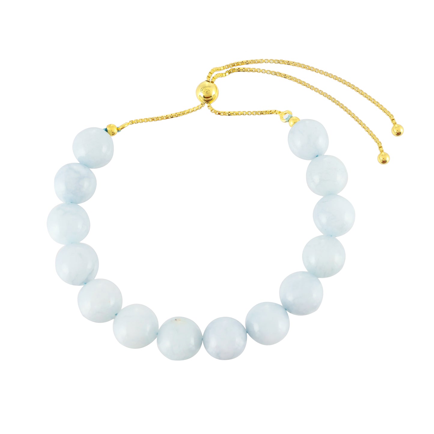 Goldplattiertes Silberarmband mit Aquamarin