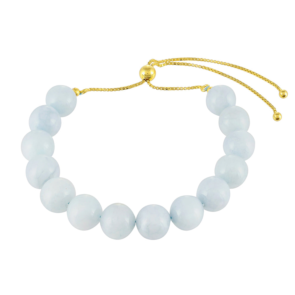 Goldplattiertes Silberarmband mit Aquamarin 2 