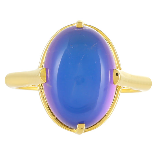 Goldplattierter Silberring mit lila Mondstein