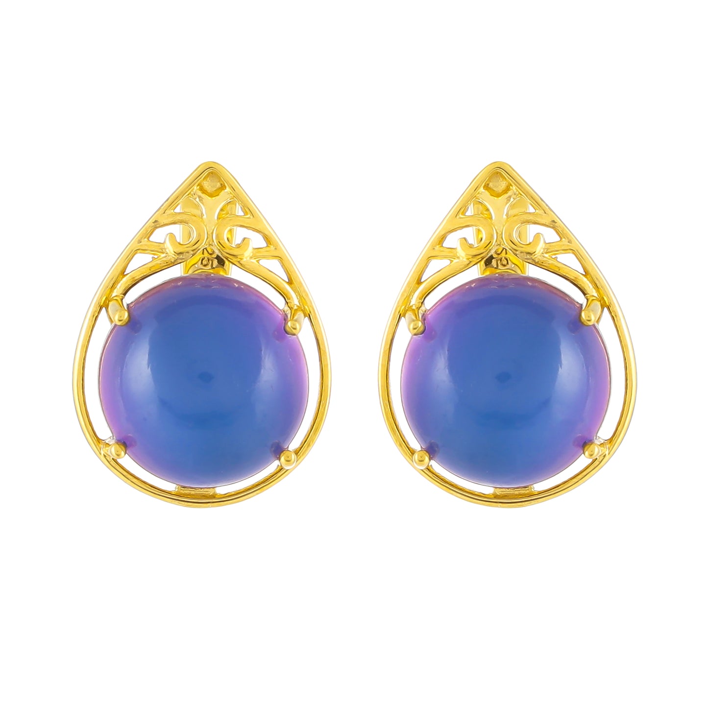 Goldplattierte Silberohrringe mit lila Mondstein