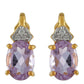 Goldplattierte Silberohrringe mit rosafarbenem Amethyst und natürlichem Zirkon
