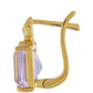 Goldplattierte Silberohrringe mit rosafarbenem Amethyst und natürlichem Zirkon