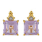 Goldplattierte Silberohrringe mit rosafarbenem Amethyst und natürlichem Zirkon