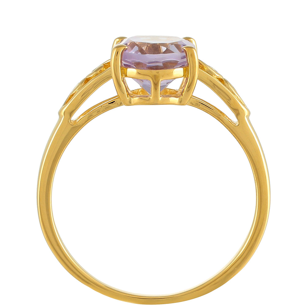 Goldplattierter Silberring mit rosafarbenem Amethyst
