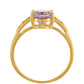 Goldplattierter Silberring mit rosafarbenem Amethyst