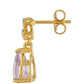 Goldplattierte Silberohrringe mit rosafarbenem Amethyst und natürlichem Zirkon