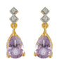 Goldplattierte Silberohrringe mit rosafarbenem Amethyst und natürlichem Zirkon