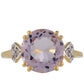 Goldplattierter Silberring mit rosafarbenem Amethyst und natürlichem Zirkon