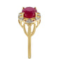 Goldring mit Thai Rubin und weißem Diamant