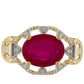 Goldring mit Thai Rubin und weißem Diamant