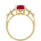 Goldring mit Thai Rubin und weißem Diamant