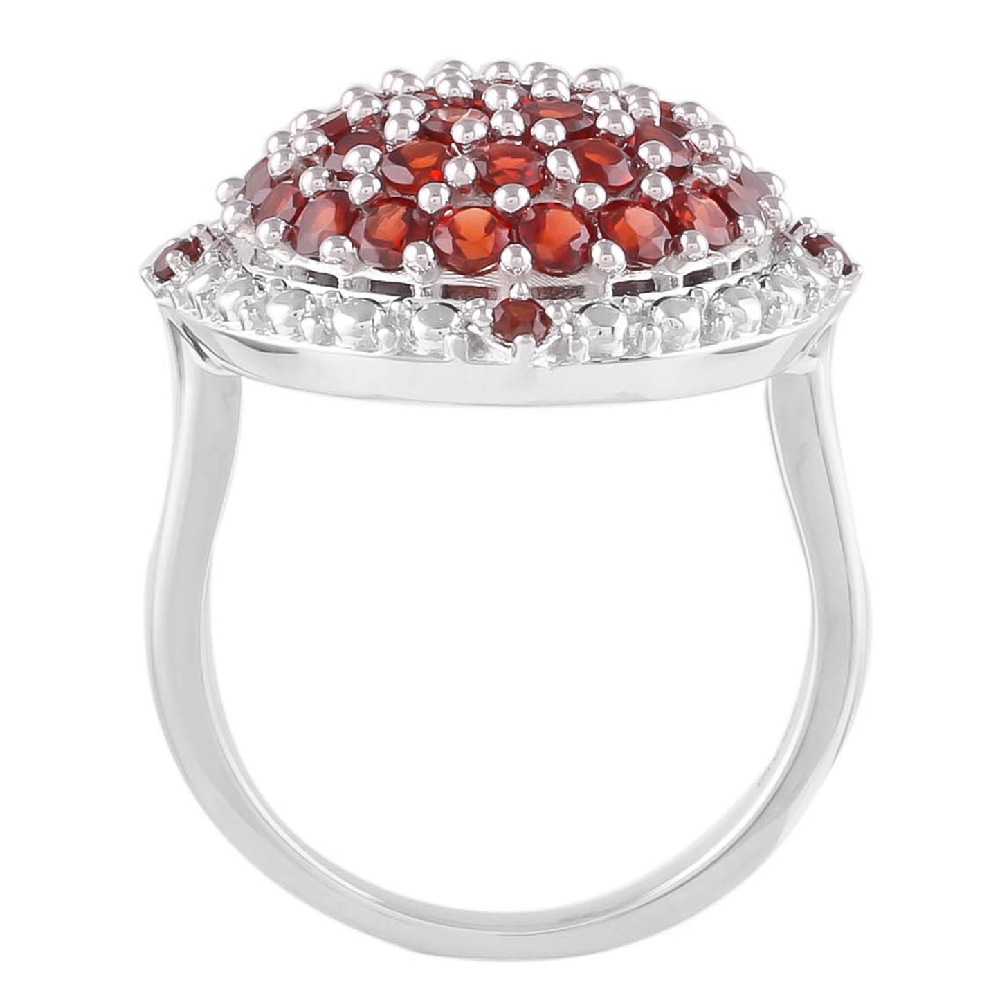 Silberring mit Granat aus Mosambik