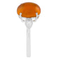 Silberring mit amerikanischem orangefarbenem Feueropal und weißem Topas