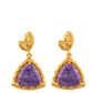 Goldplattierte Silberohrringe mit Charoit