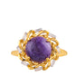 Goldplattierter Silberring mit Charoit und natürlichem Zirkon