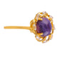 Goldplattierter Silberring mit Charoit und natürlichem Zirkon