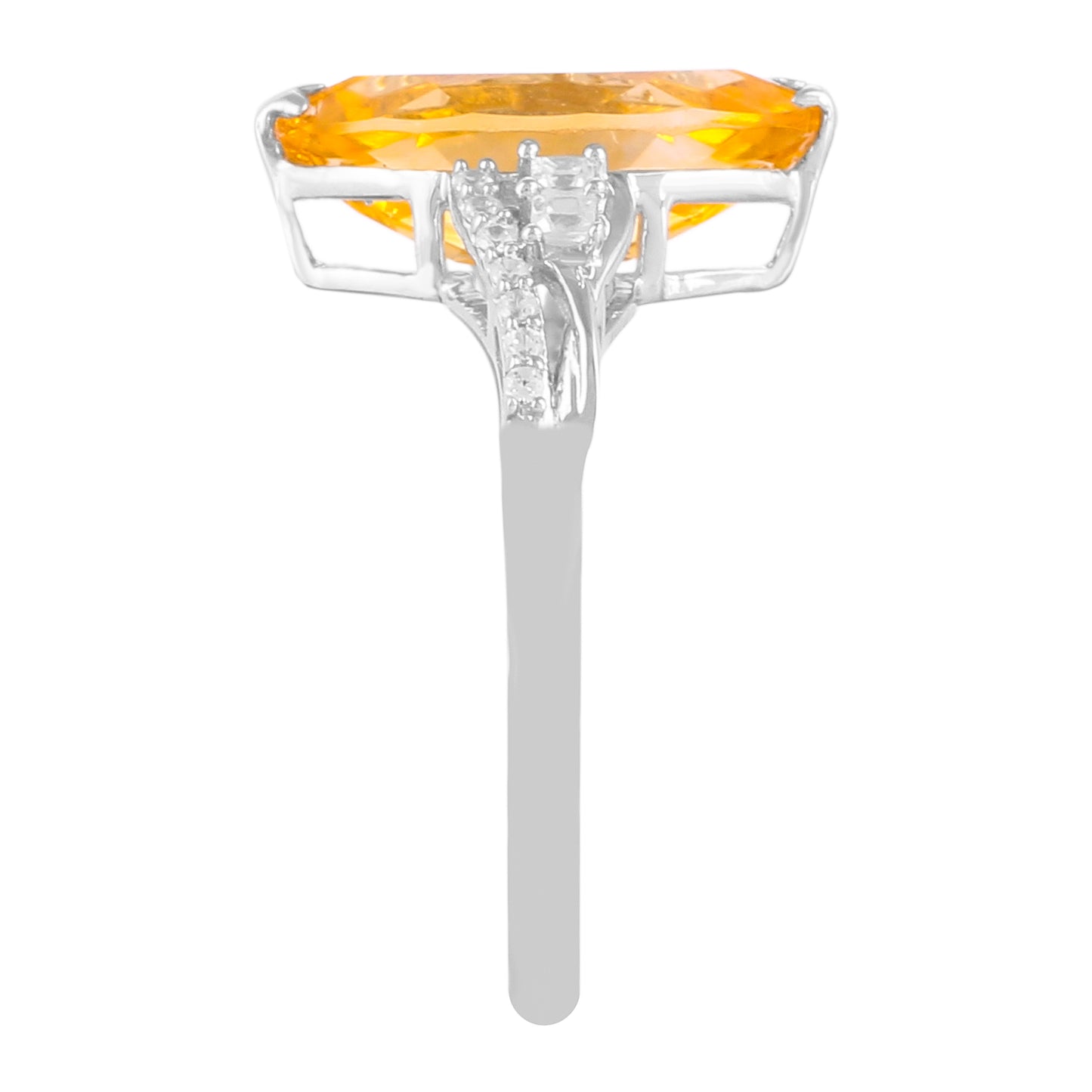 Silberring mit Zitrin und natürlichem Zirkon