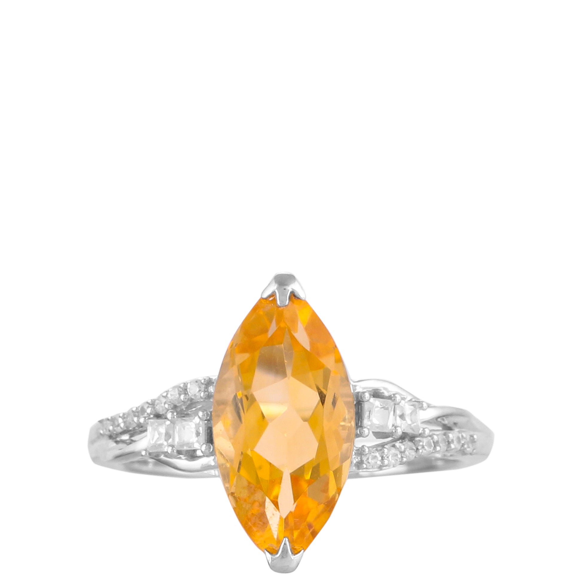 Silberring mit Zitrin und natürlichem Zirkon 1 