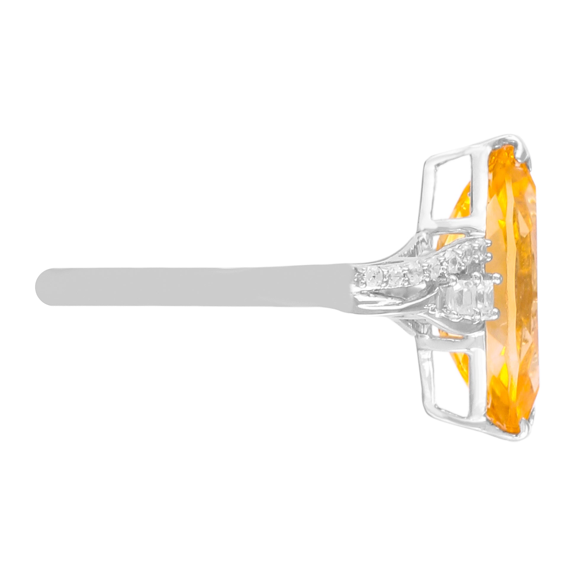 Silberring mit Zitrin und natürlichem Zirkon 4 