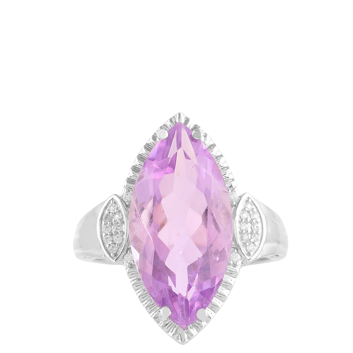 Silberring mit Rose De France Amethyst und natürlichem Zirkon
