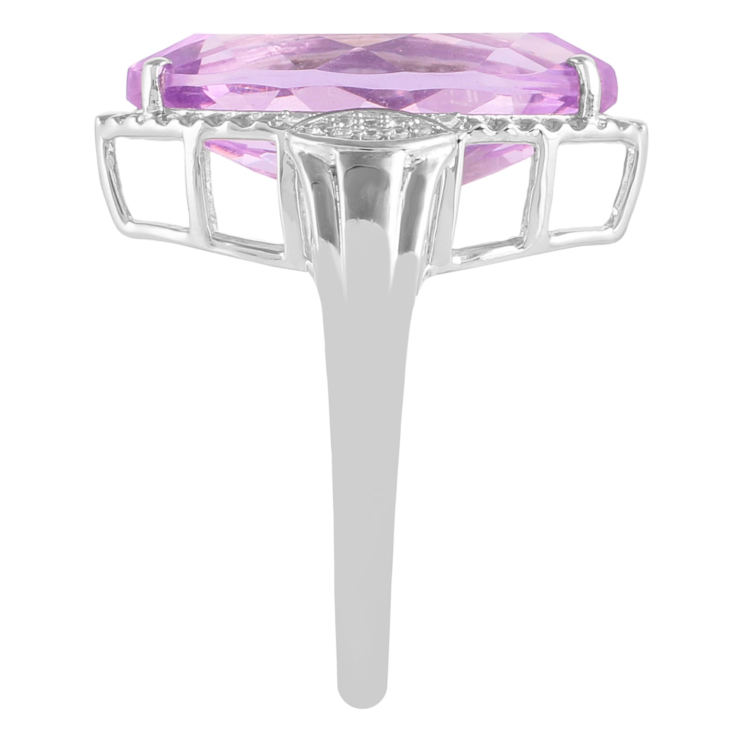 Silberring mit Rose De France Amethyst und natürlichem Zirkon