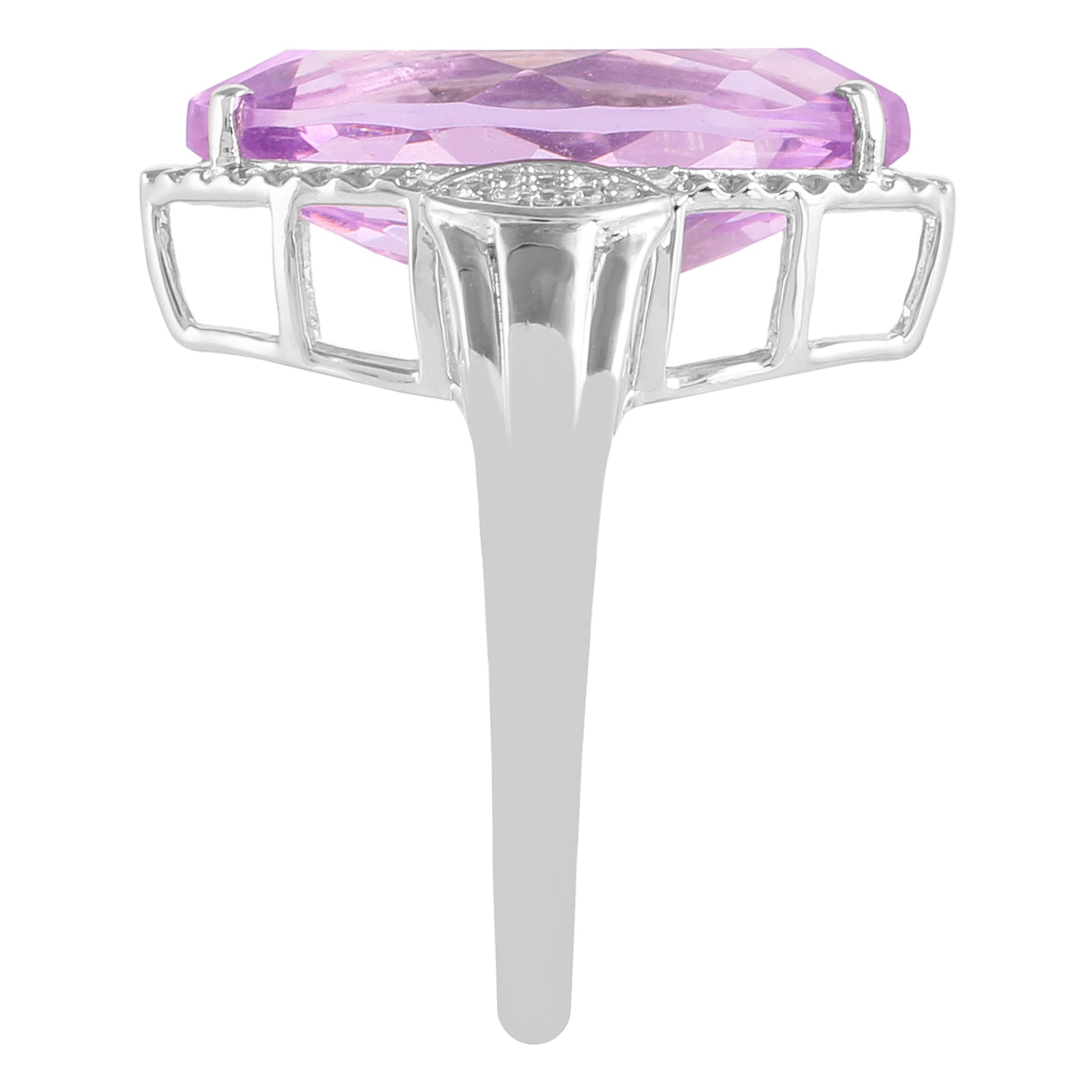 Silberring mit Rose De France Amethyst und natürlichem Zirkon 3 