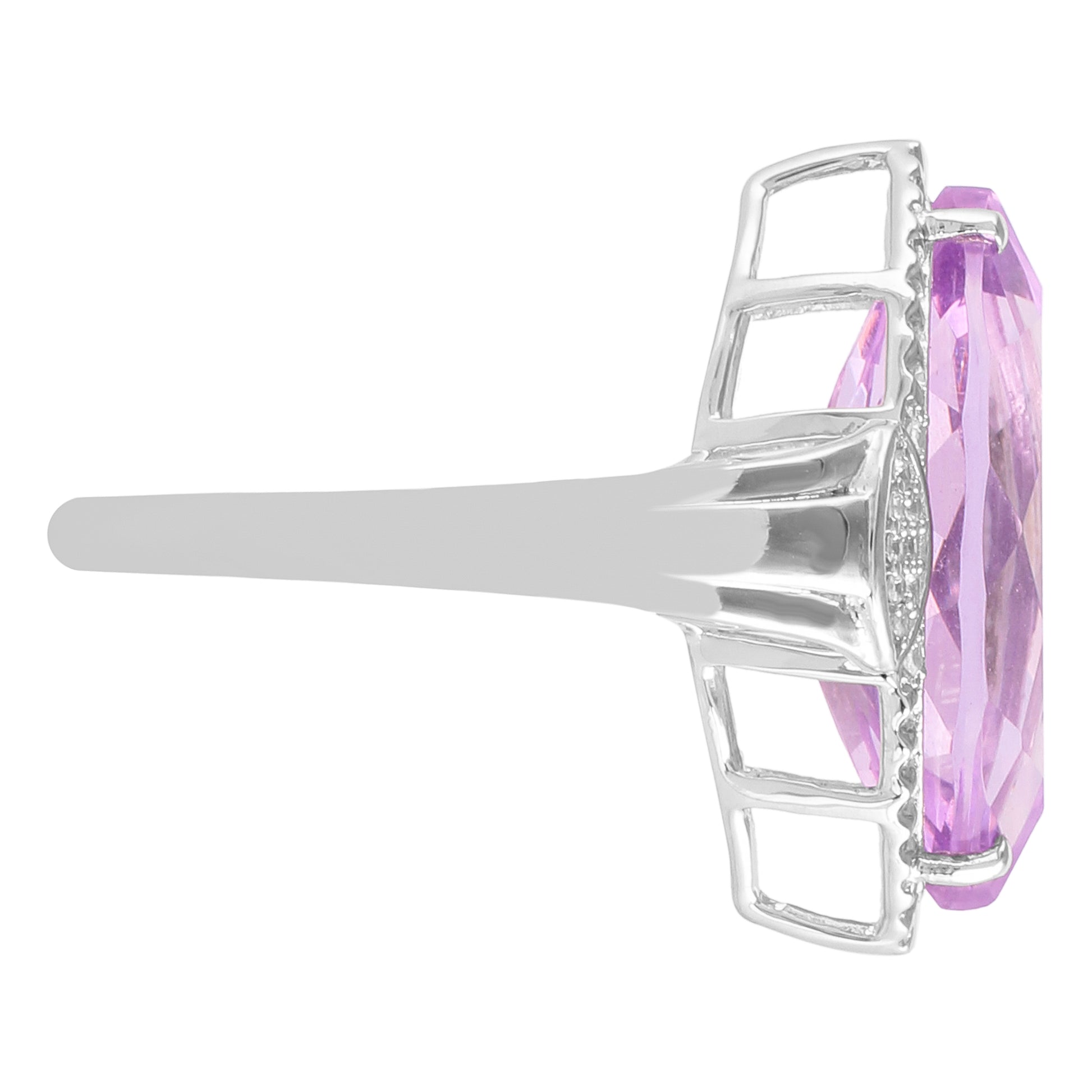 Silberring mit Rose De France Amethyst und natürlichem Zirkon 4 