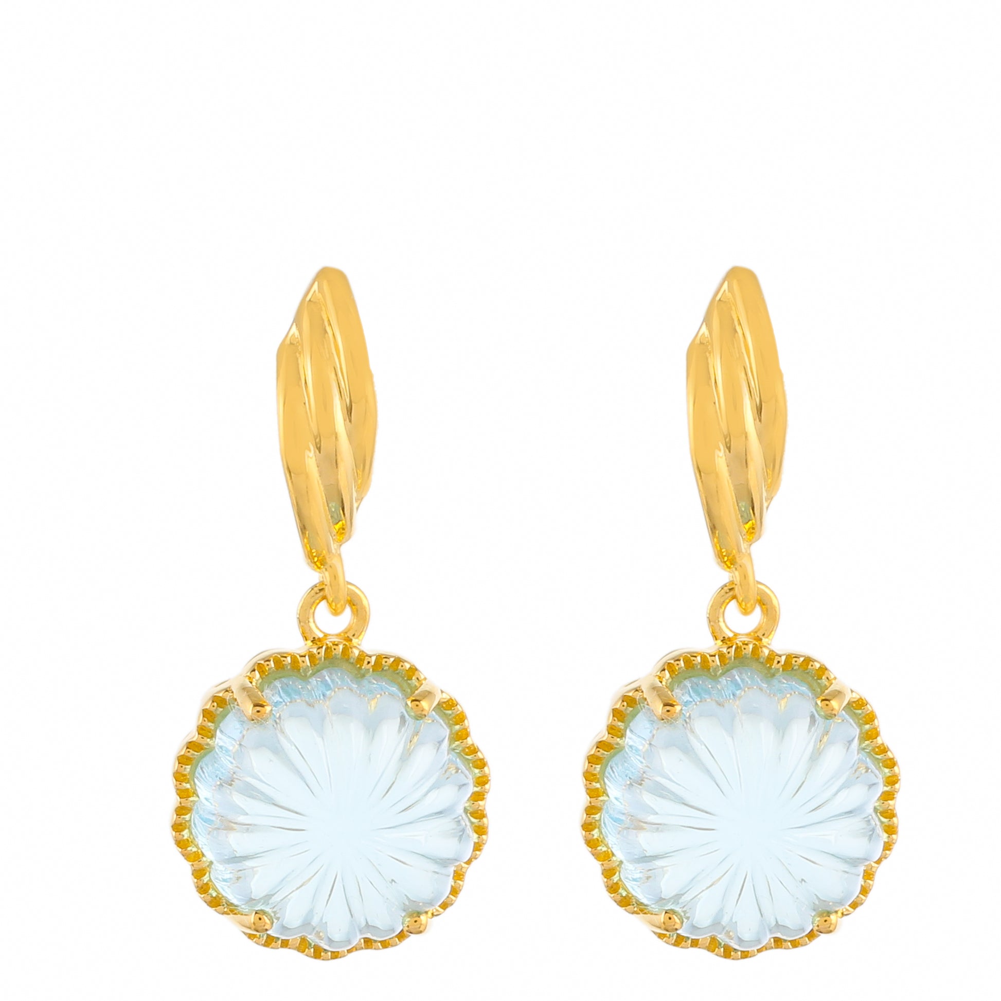 Goldplattierte Silberohrringe mit himmelblauem Topas 1 