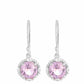 Silberohrringe mit rosafarbenem Amethyst und natürlichem Zirkon