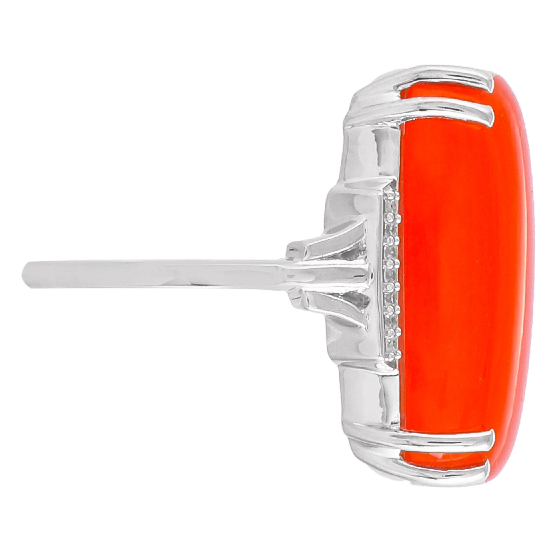 Silberring mit Karneol und natürlichem Zirkon 3 