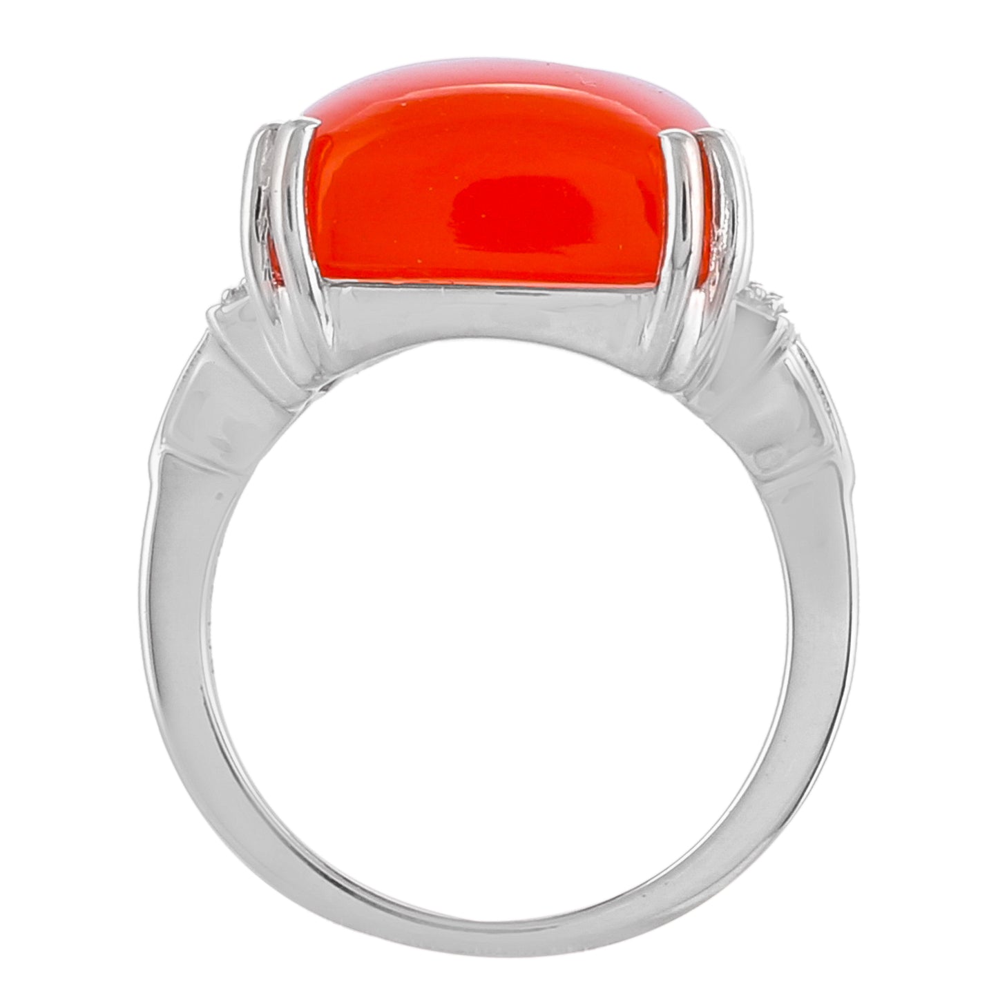 Silberring mit Karneol und natürlichem Zirkon