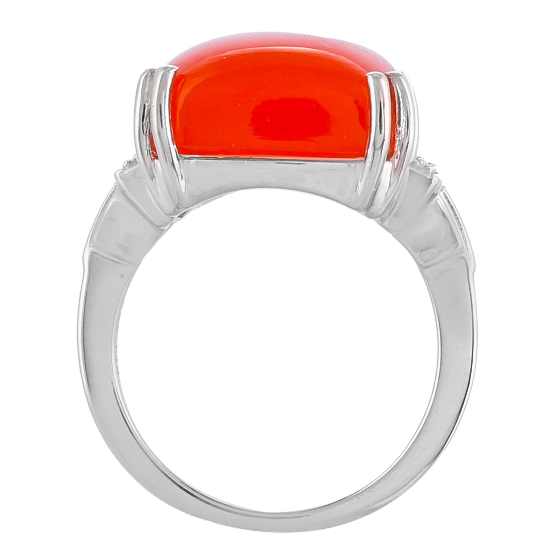 Silberring mit Karneol und natürlichem Zirkon 4 