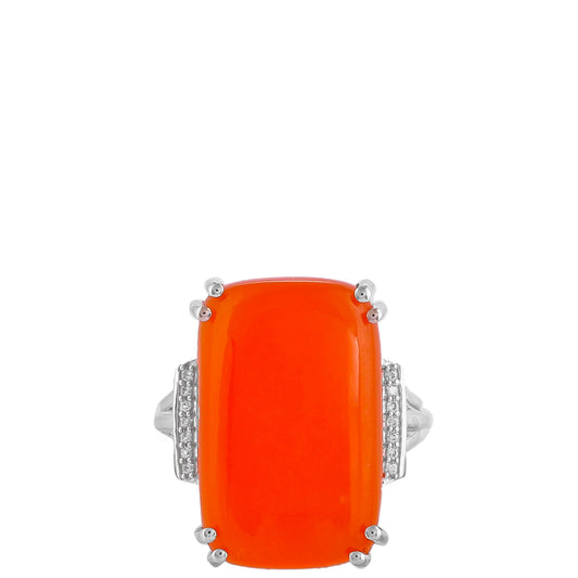 Silberring mit Karneol und natürlichem Zirkon