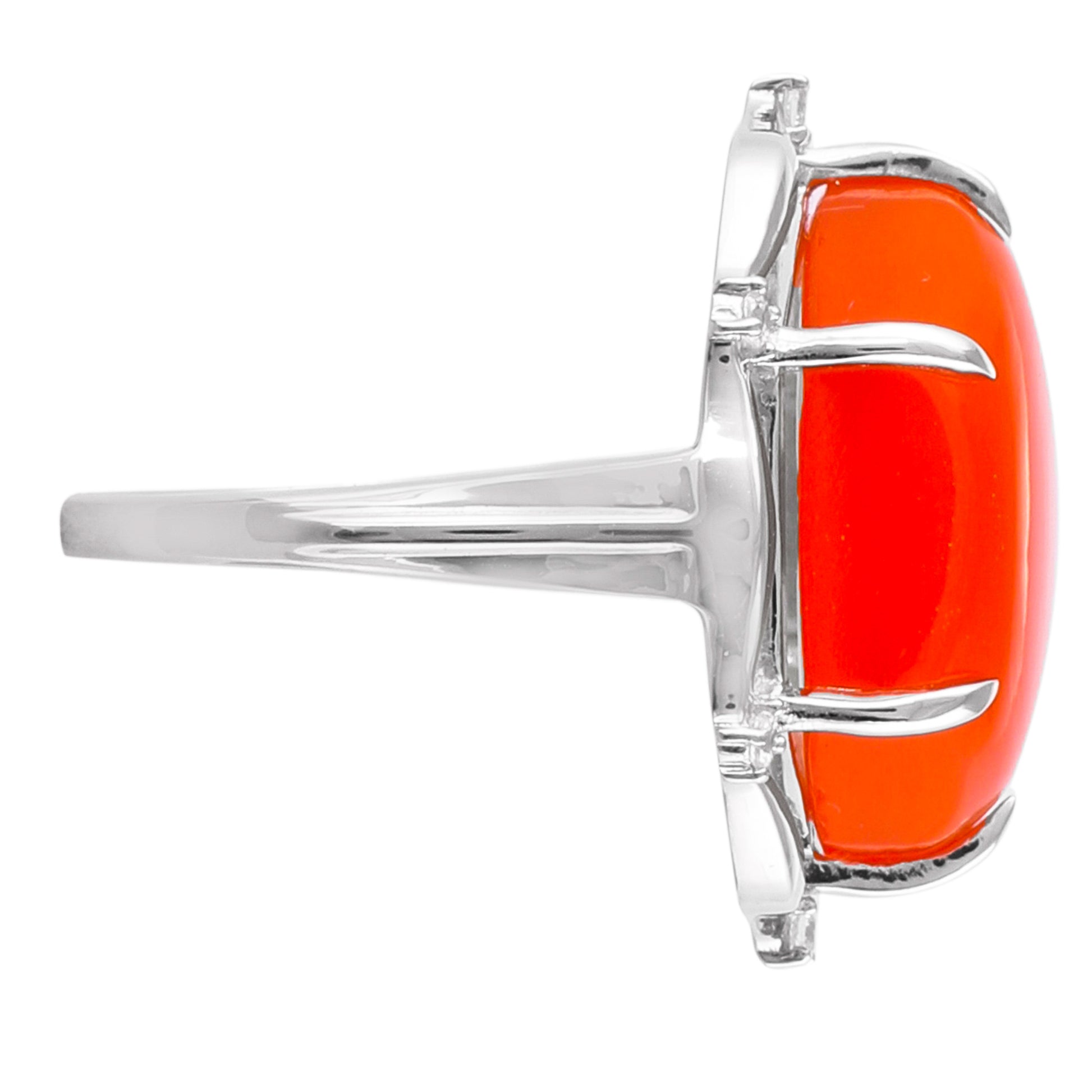 Silberring mit Karneol und natürlichem Zirkon 3 