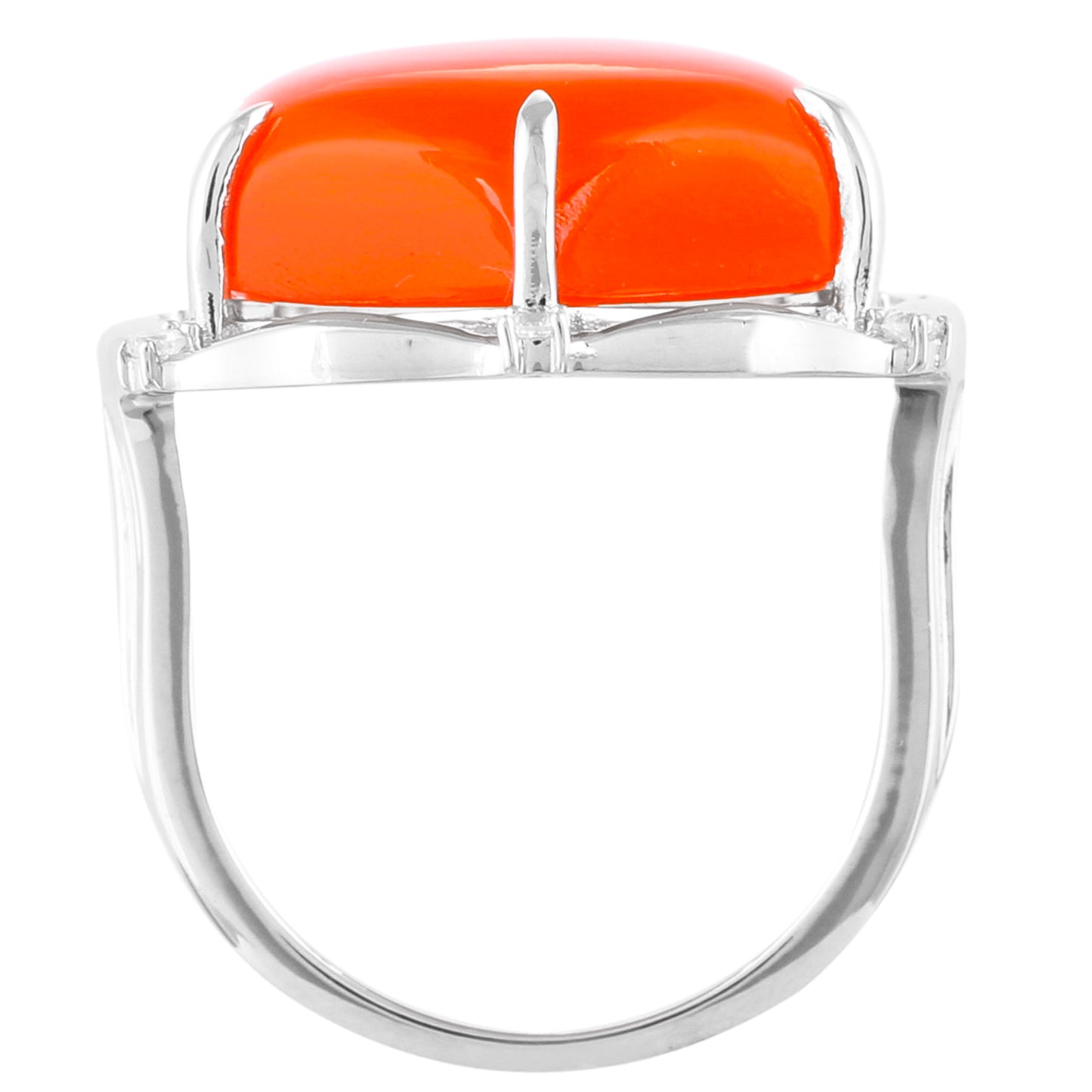 Silberring mit Karneol und natürlichem Zirkon