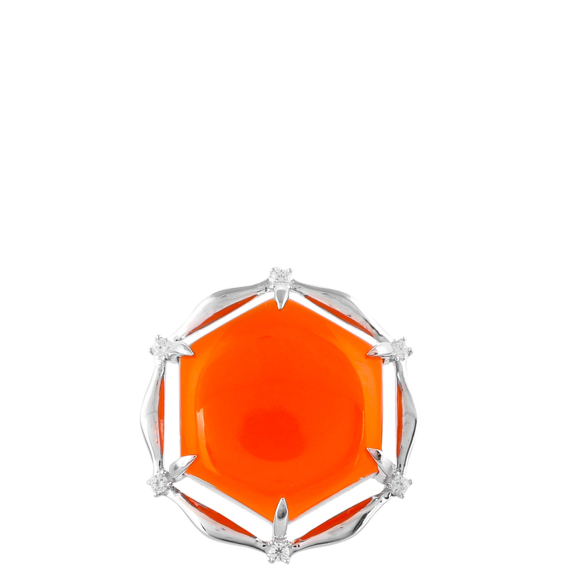 Silberring mit Karneol und natürlichem Zirkon 1 