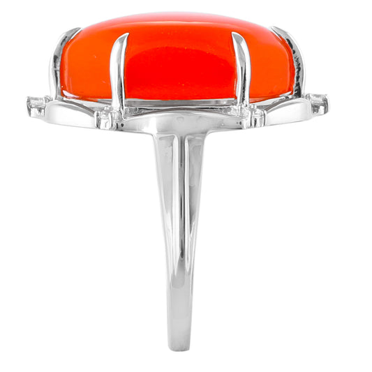 Silberring mit Karneol und natürlichem Zirkon